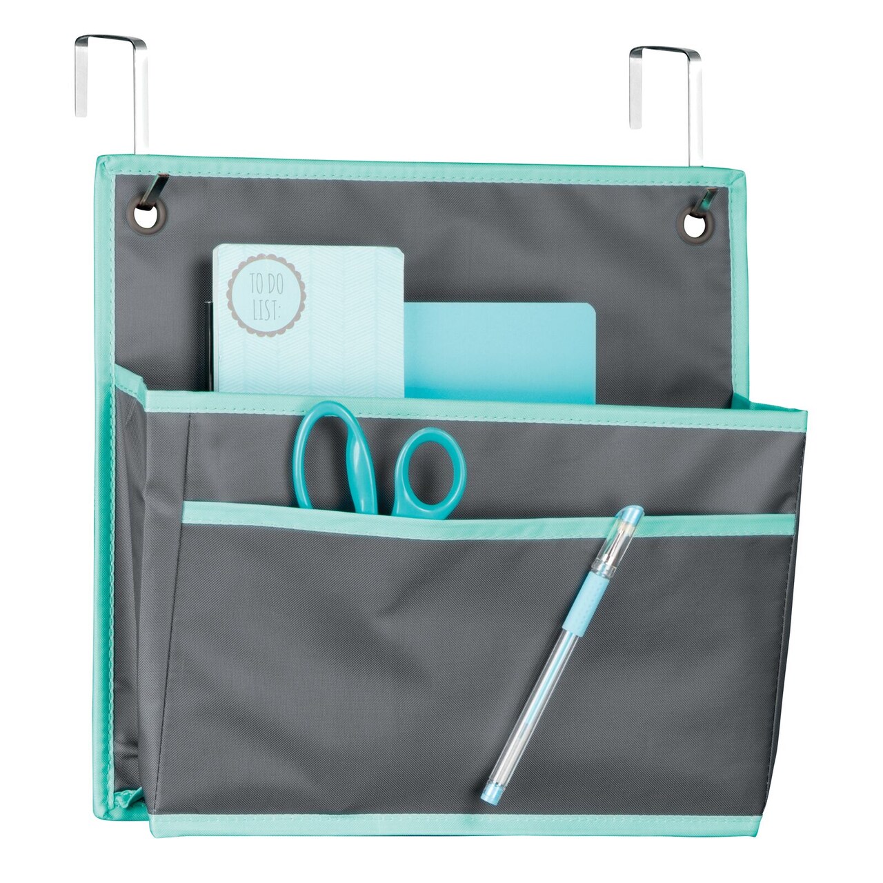 mDesign Hanging Office Cubicle Storage Organizer, 2 Pocket